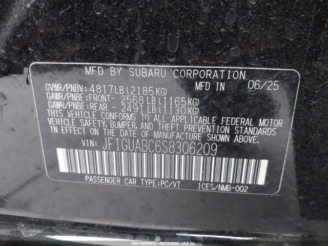 Subaru Impreza Base 5-door 2025 JF1GUABC6S8306209 Image 9