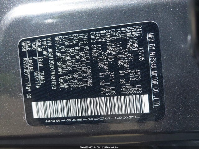 Nissan Rogue Platinum 2026 JN8BT3DDXTW481623 Image 9