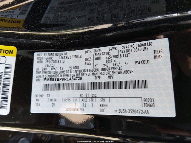 Продажа на аукционе авто 2024 Ford Bronco Outer Banks, vin: 1FMEE8BP9RLA84729, номер лота: 45099065