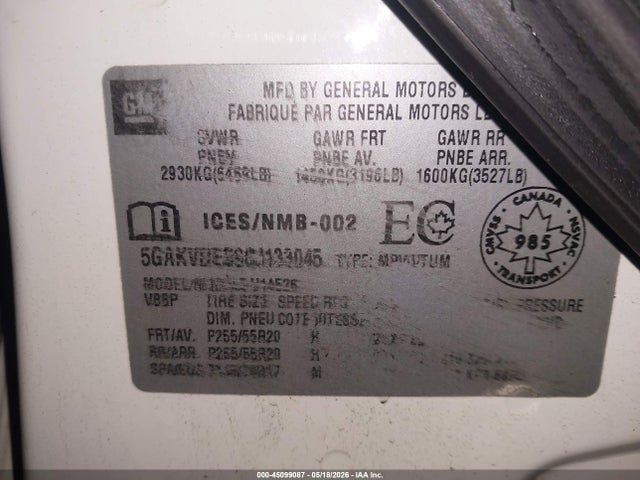 Aukcja sprzedaży 2012 Buick Enclave Premium, vin: 5GAKVDED9CJ133045, numer aukcji: 45099087
