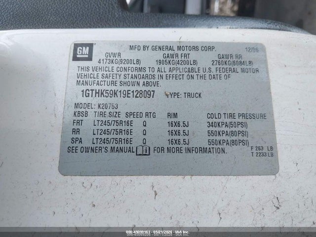 Продажа на аукционе авто 2009 Gmc Sierra 2500hd Sle, vin: 1GTHK59K19E128097, номер лота: 45099163