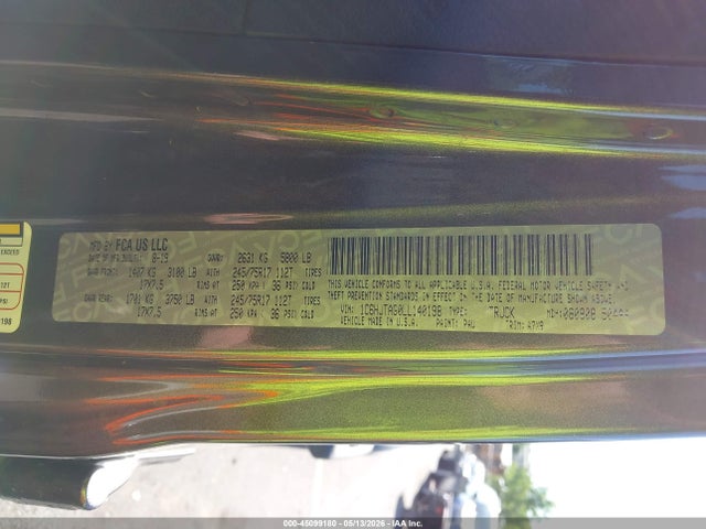 2020 Jeep Gladiator Sport S 4x4 მანქანა იყიდება აუქციონზე, vin: 1C6HJTAG0LL140198, აუქციონის ნომერი: 45099180