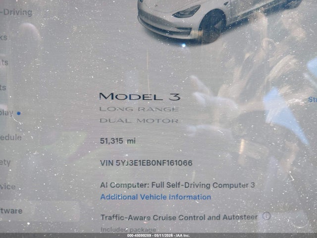 Продаж на аукціоні авто 2022 Tesla Model 3 Long Range Dual Motor All-wheel Drive, vin: 5YJ3E1EB0NF161066, номер лоту: 45099289