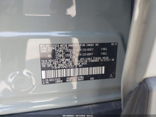 Продаж на аукціоні авто 2023 Toyota Rav4 Xle, vin: 2T3W1RFV5PW275352, номер лоту: 45099321