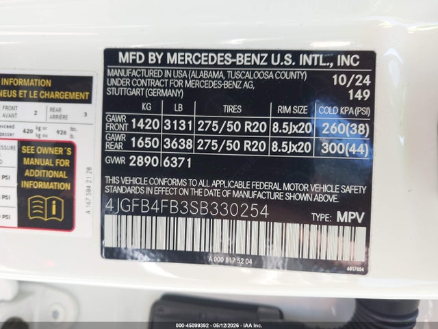4JGFB4FB3SB330254 Mercedes-Benz Gle 350 4matic