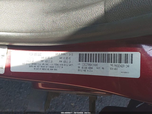 45099477 :رقم المزاد ، 1C3CCCFB9GN194303 vin ، 2016 Chrysler 200 Touring مزاد بيع