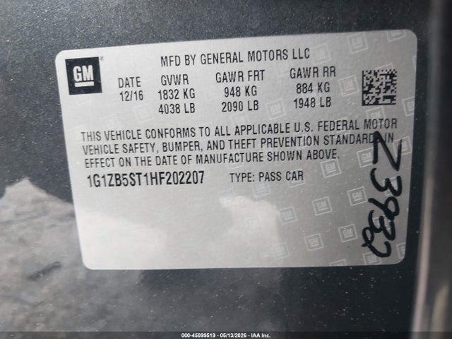 1G1ZB5ST1HF202207 Chevrolet MALIBU LS