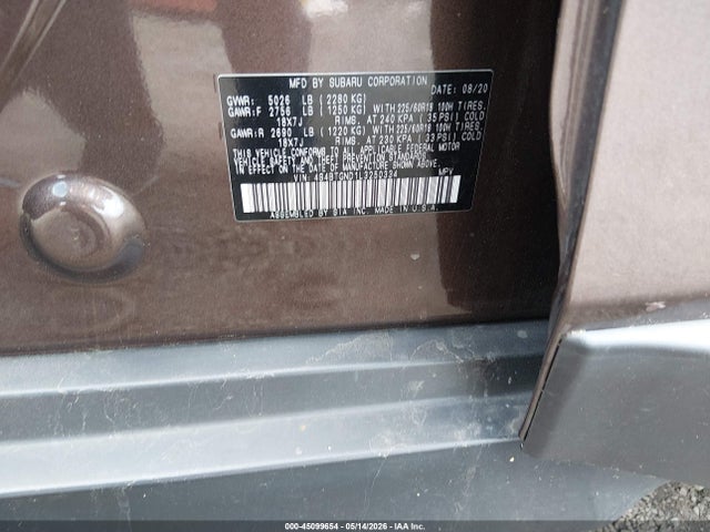 Aukcja sprzedaży 2020 Subaru Outback Limited Xt, vin: 4S4BTGND1L3250334, numer aukcji: 45099654