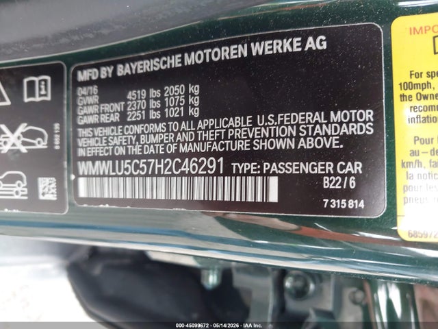 Auction sale of the 2017 Mini Clubman Cooper S, vin: WMWLU5C57H2C46291, lot number: 45099672