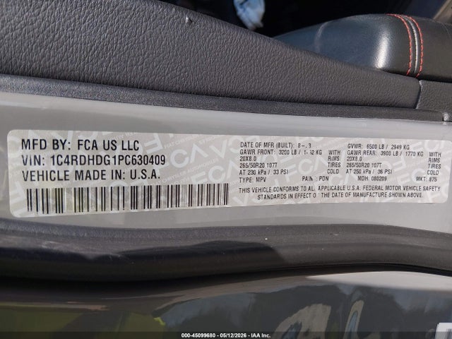Aukcja sprzedaży 2023 Dodge Durango Gt Rwd, vin: 1C4RDHDG1PC630409, numer aukcji: 45099680