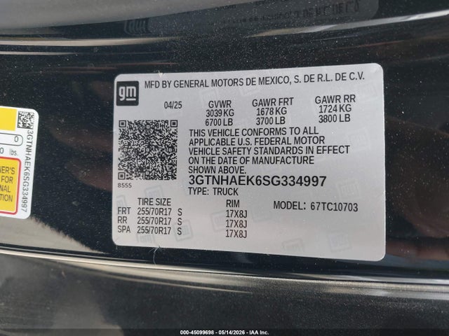 3GTNHAEK6SG334997 GMC Sierra 1500 2wd Standard Box Pro