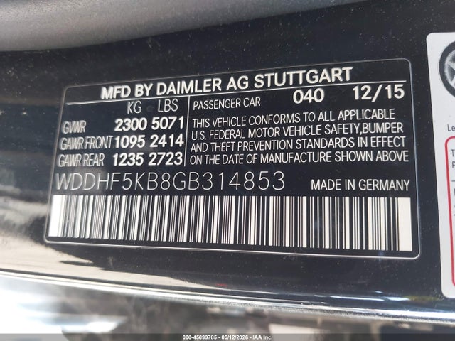 WDDHF5KB8GB314853 Mercedes-Benz E 350