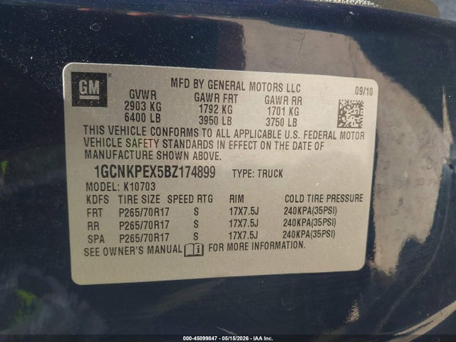 2011 Chevrolet Silverado 1500 Work Truck მანქანა იყიდება აუქციონზე, vin: 1GCNKPEX5BZ174899, აუქციონის ნომერი: 45099847