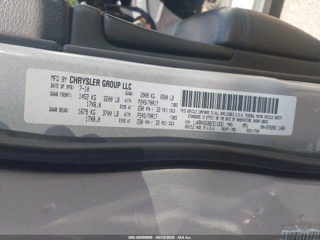 2011 Jeep Grand Cherokee Laredo მანქანა იყიდება აუქციონზე, vin: 1J4RR4GG9BC511631, აუქციონის ნომერი: 45099869