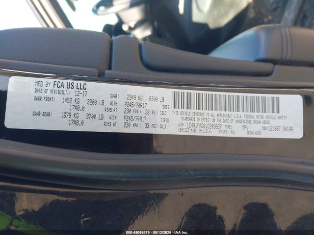 Продаж на аукціоні авто 2018 Jeep Grand Cherokee Laredo E 4x4, vin: 1C4RJFAG0JC249837, номер лоту: 45099879