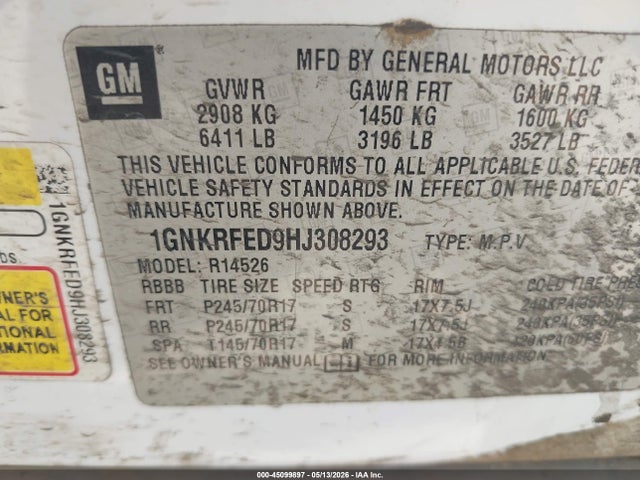 Chevrolet Traverse Ls 2017 1GNKRFED9HJ308293 Image 9