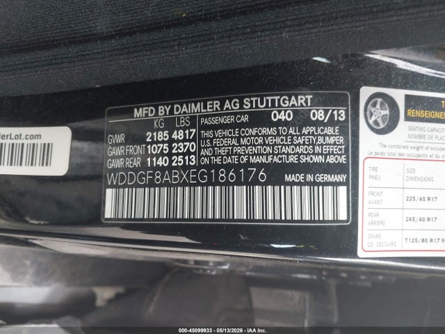 Aukcja sprzedaży 2014 Mercedes-benz C 300 Sport 4matic, vin: WDDGF8ABXEG186176, numer aukcji: 45099933