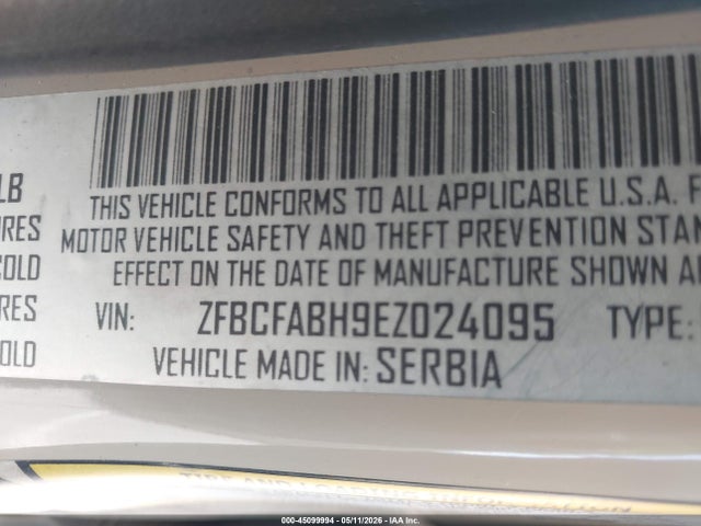 ZFBCFABH9EZ024095 Fiat 500l Easy