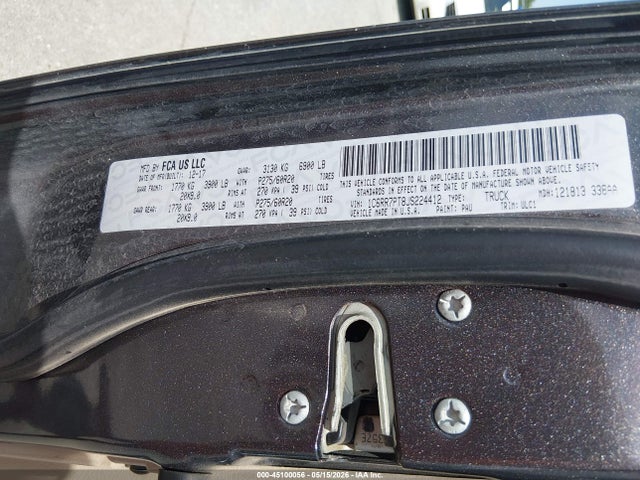 Продаж на аукціоні авто 2018 Ram 1500 Limited  4x4 5'7 Box, vin: 1C6RR7PT8JS224412, номер лоту: 45100056
