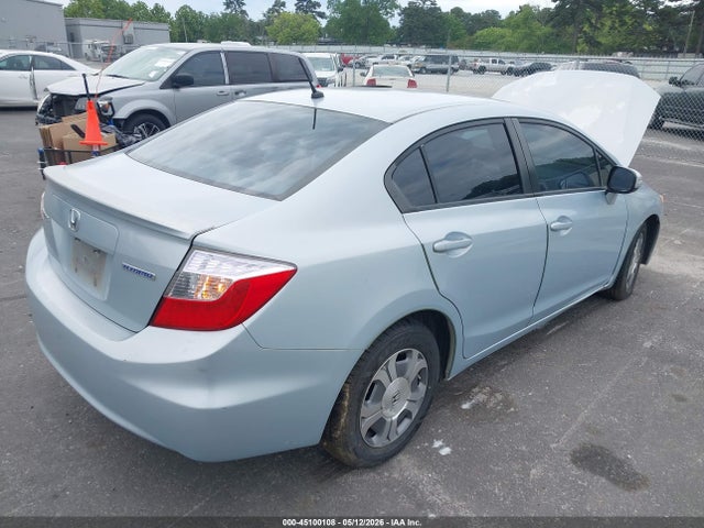 Aukcja sprzedaży 2012 Honda Civic Hybrid, vin: JHMFB4F21CS006787, numer aukcji: 45100108
