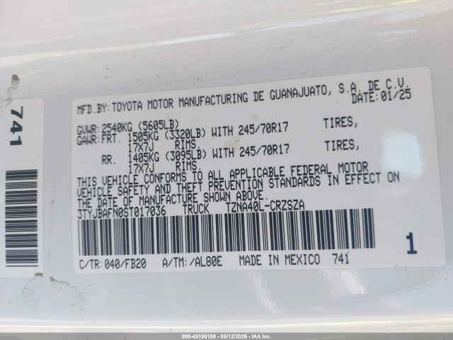 Toyota Tacoma Sr5 2025 3TYJBAFN0ST017036 Image 9