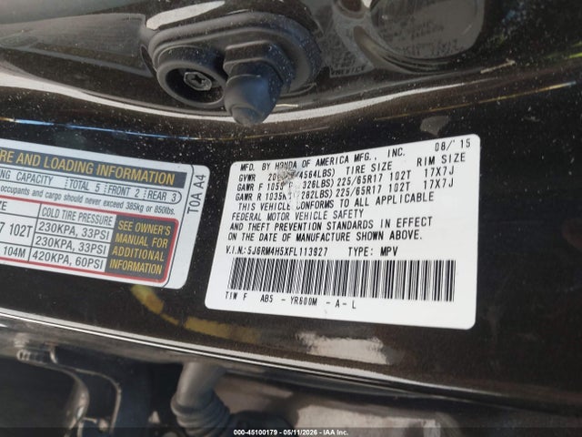 Honda CR-V EX 2015 5J6RM4H5XFL113927 Image 9