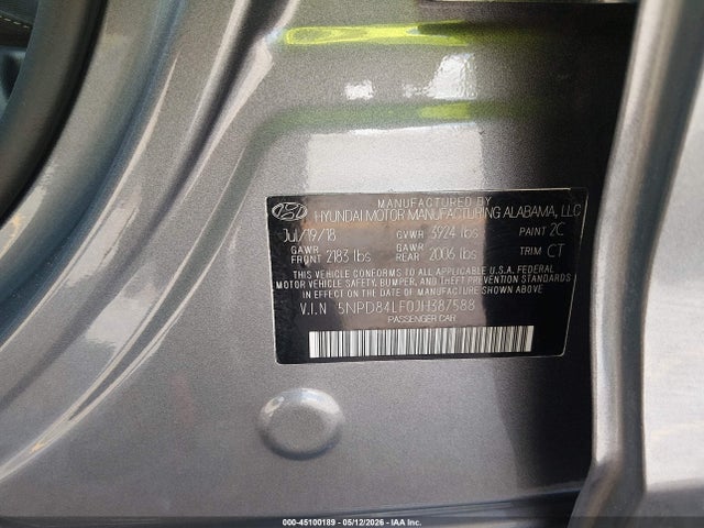 Продажа на аукционе авто 2018 Hyundai Elantra Value Edition, vin: 5NPD84LF0JH387588, номер лота: 45100189