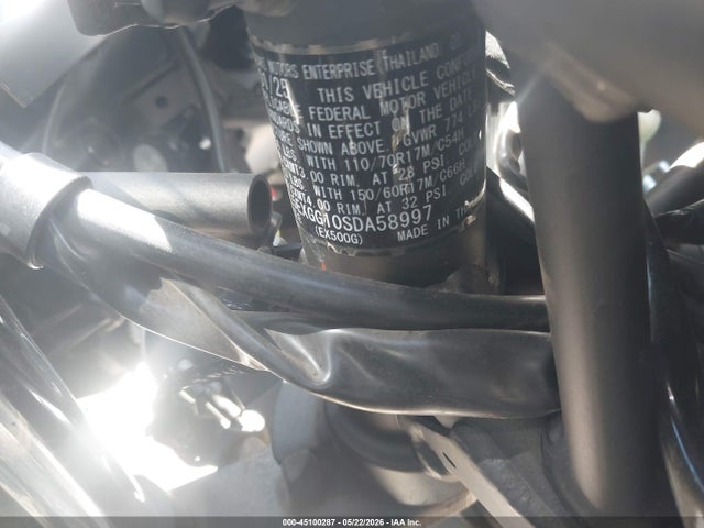 2025 Kawasaki Ex500 მანქანა იყიდება აუქციონზე, vin: ML5EXGG10SDA58997, აუქციონის ნომერი: 45100287