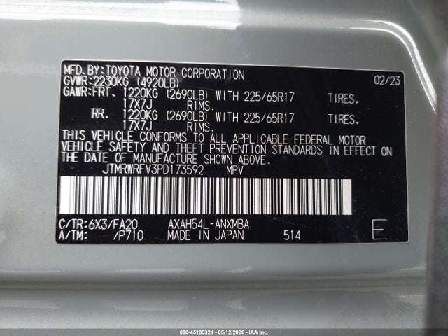 Продаж на аукціоні авто 2023 Toyota Rav4 Hybrid Xle, vin: JTMRWRFV3PD173592, номер лоту: 45100324