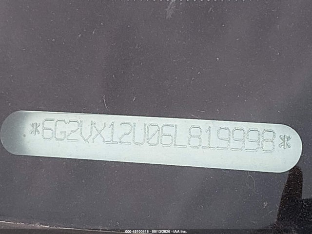 45100416 :رقم المزاد ، 6G2VX12U06L819998 vin ، 2006 Pontiac Gto مزاد بيع