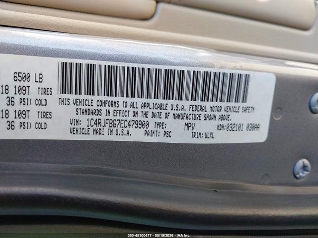 1C4RJFBG7EC479900 Jeep Grand Cherokee Limited