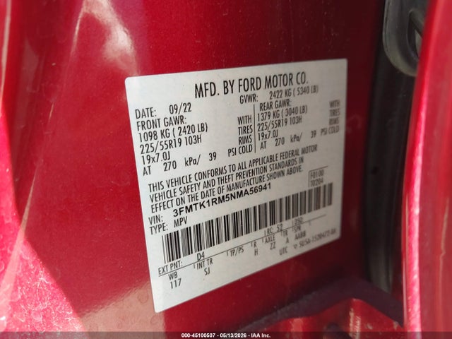 3FMTK1RM5NMA56941 Ford Mustang Mach-e Select