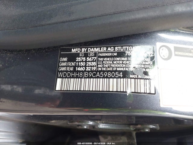 2012 Mercedes-benz E 350 4matic მანქანა იყიდება აუქციონზე, vin: WDDHH8JB9CA598054, აუქციონის ნომერი: 45100598