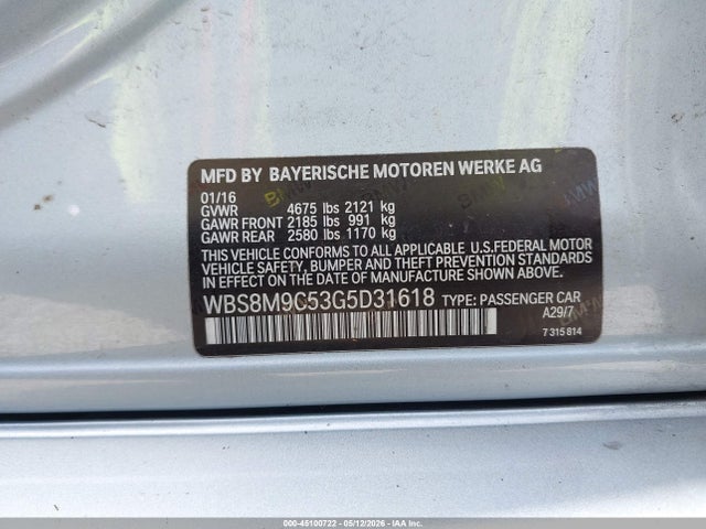 BMW M3 2016 WBS8M9C53G5D31618 Image 9