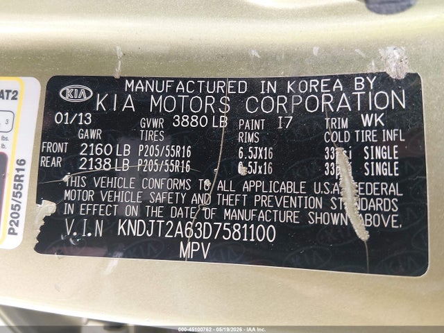 Продажа на аукционе авто 2013 Kia Soul +, vin: KNDJT2A63D7581100, номер лота: 45100762