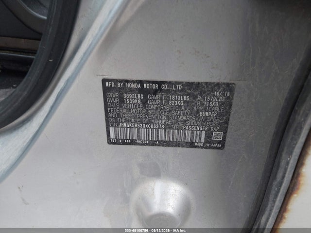 2016 Honda Fit Lx მანქანა იყიდება აუქციონზე, vin: JHMGK5H53GX006378, აუქციონის ნომერი: 45100786