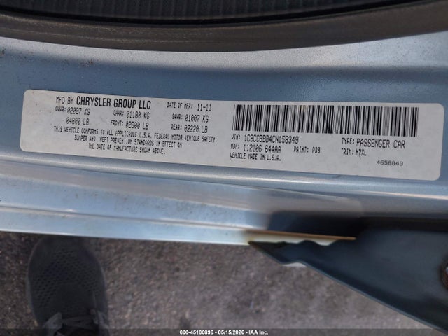 Aukcja sprzedaży 2012 Chrysler 200 Touring, vin: 1C3CCBBB4CN158349, numer aukcji: 45100896