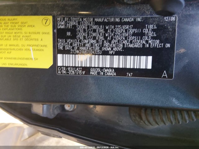 45100928 :رقم المزاد ، 2T2HK31U67C043253 vin ، 2007 Lexus Rx 350 مزاد بيع