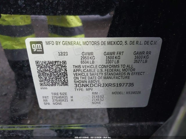 3GNKDCRJXRS197735 Chevrolet Blazer Ev Eawd Rs