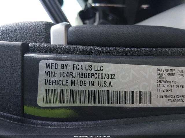2023 Jeep Grand Cherokee Limited 4x4 მანქანა იყიდება აუქციონზე, vin: 1C4RJHBG6PC607302, აუქციონის ნომერი: 45100952