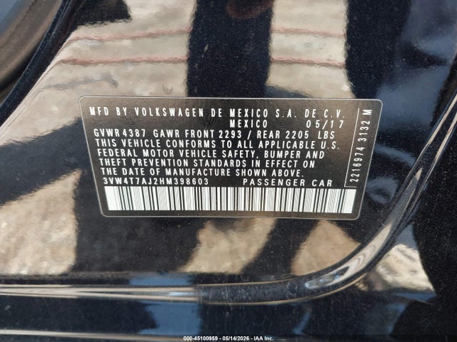 3VW4T7AJ2HM398603 Volkswagen JETTA GLI