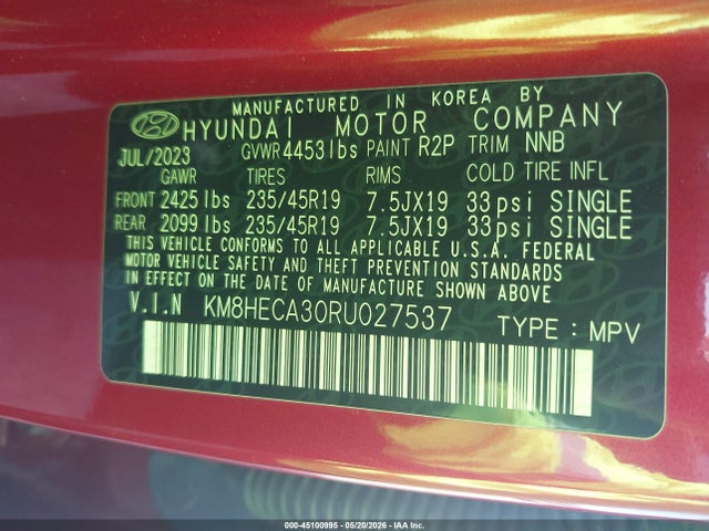 Hyundai Kona Limited 2024 KM8HECA30RU027537 Image 9