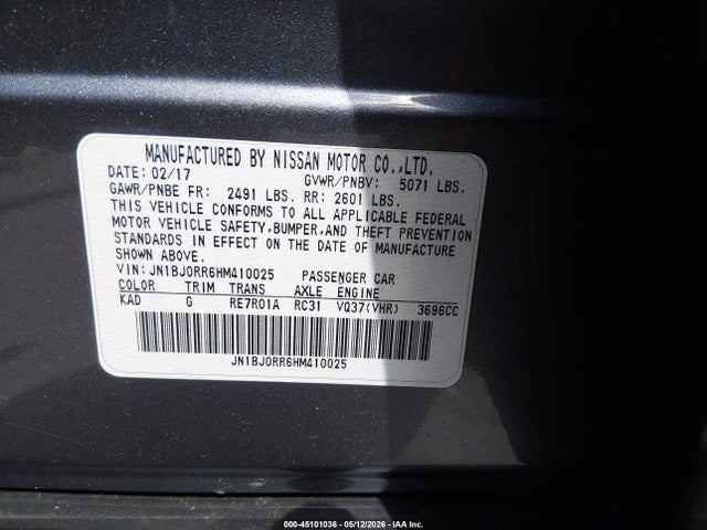 Aukcja sprzedaży 2017 Infiniti Qx50, vin: JN1BJ0RR6HM410025, numer aukcji: 45101036