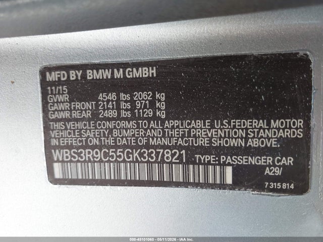 WBS3R9C55GK337821 BMW M4