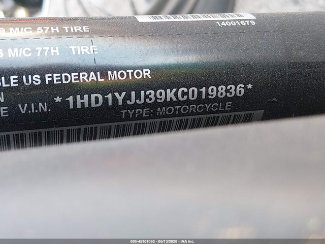 2019 Harley-davidson Fxbb მანქანა იყიდება აუქციონზე, vin: 1HD1YJJ39KC019836, აუქციონის ნომერი: 45101092