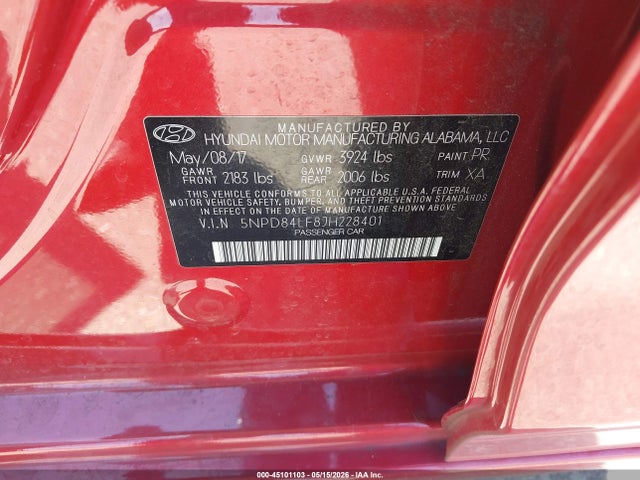 45101103 :رقم المزاد ، 5NPD84LF8JH228401 vin ، 2018 Hyundai Elantra Value Edition مزاد بيع