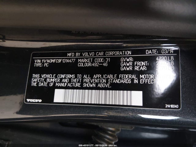 Продаж на аукціоні авто 2015 Volvo S60 T5 Premier Plus, vin: YV140MFC9F1314477, номер лоту: 45101177