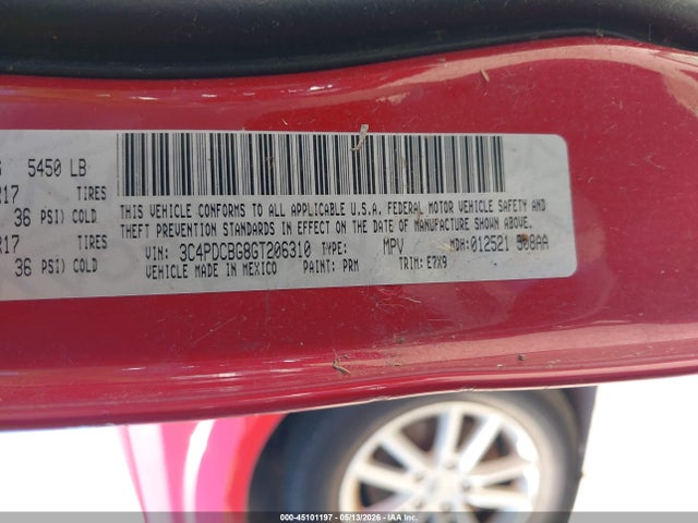 45101197 :رقم المزاد ، 3C4PDCBG8GT206310 vin ، 2016 Dodge Journey Sxt مزاد بيع