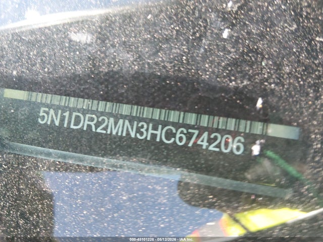 Продаж на аукціоні авто 2017 Nissan Pathfinder Sv, vin: 5N1DR2MN3HC674206, номер лоту: 45101228