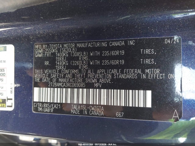 Aukcja sprzedaży 2024 Lexus Rx 350 Premium, vin: 2T2BAMCA3RC069085, numer aukcji: 45101304